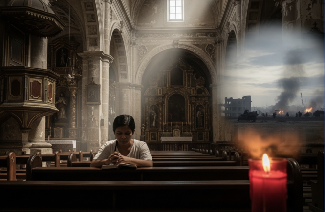 Image suggesting a need to use this Holy Week as a time to reflect on the oil crisis